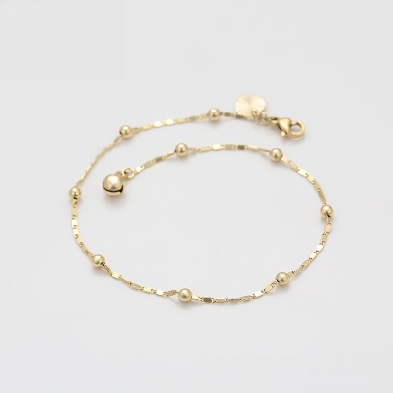 Simple 14K Gold Color Anklet - Image 2