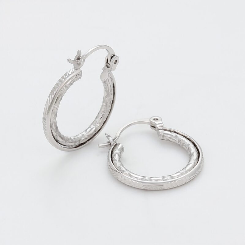 Simple Platinum Plated Earring - Image 2