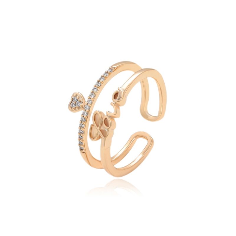 Daily wear fashion simple 18K gold color ring