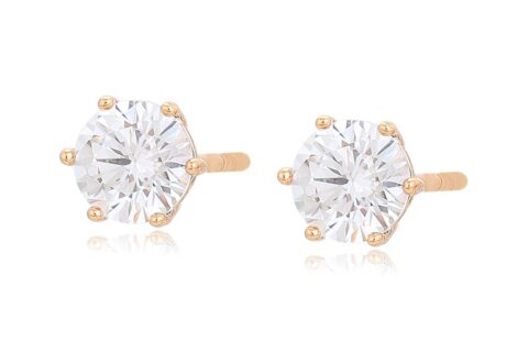 Daily wear fashion roundstone 6mm earring