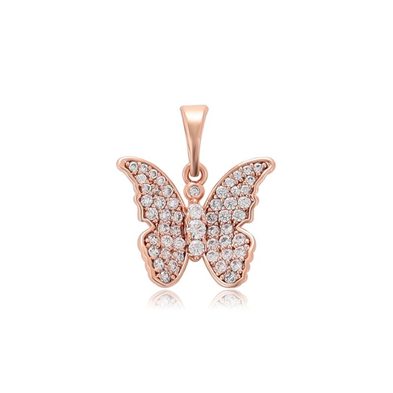 Daily wear elegant Butterfly rose gold color pendant