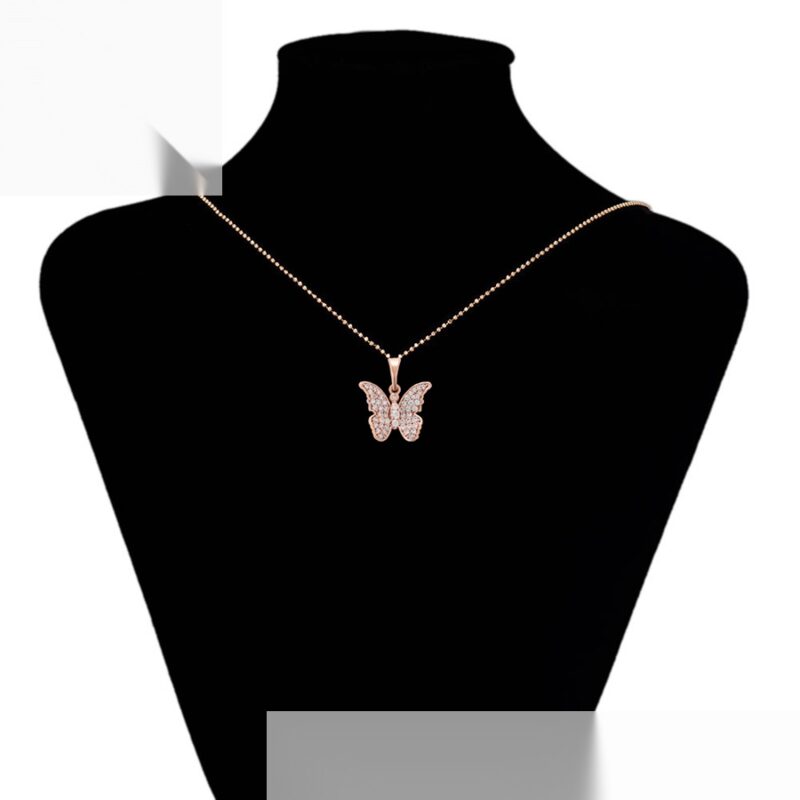 Daily wear elegant Butterfly rose gold color pendant - Image 4